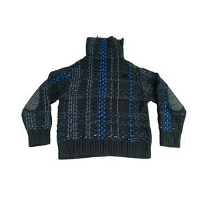 rag & bone Fine Wool Rayon Knit Womens XXS Turtleneck Sweater Black Gray Blue